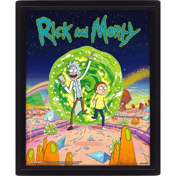 Poster 3D Rick y Morty Portal