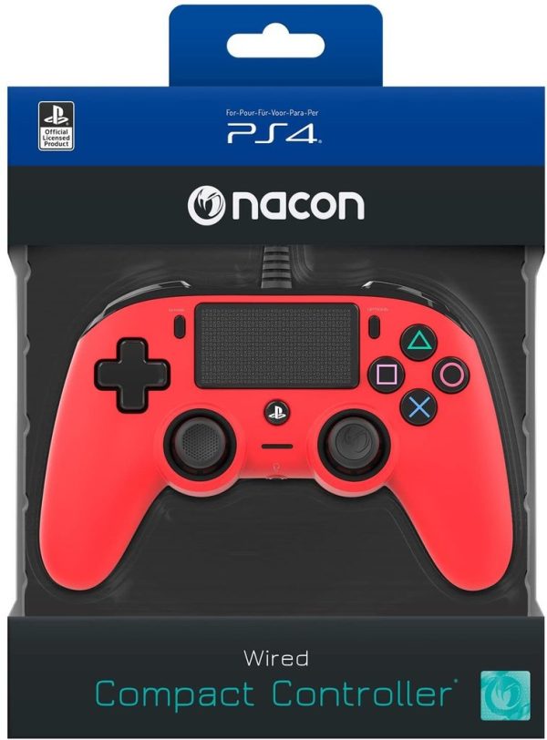 Mando Compact Controller Nacon Wired Rojo PS4