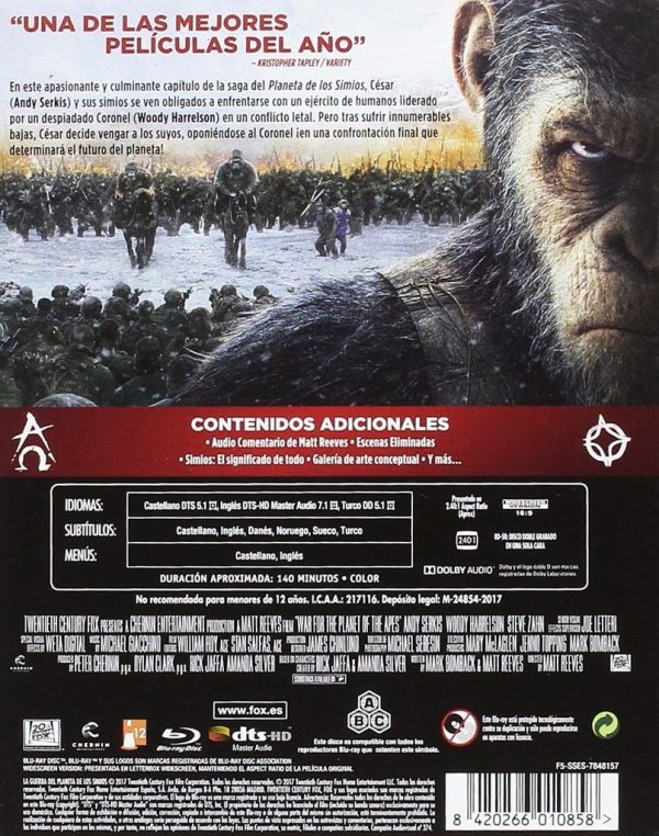 La Guerra del Planeta de los Simios BR STEELBOOK