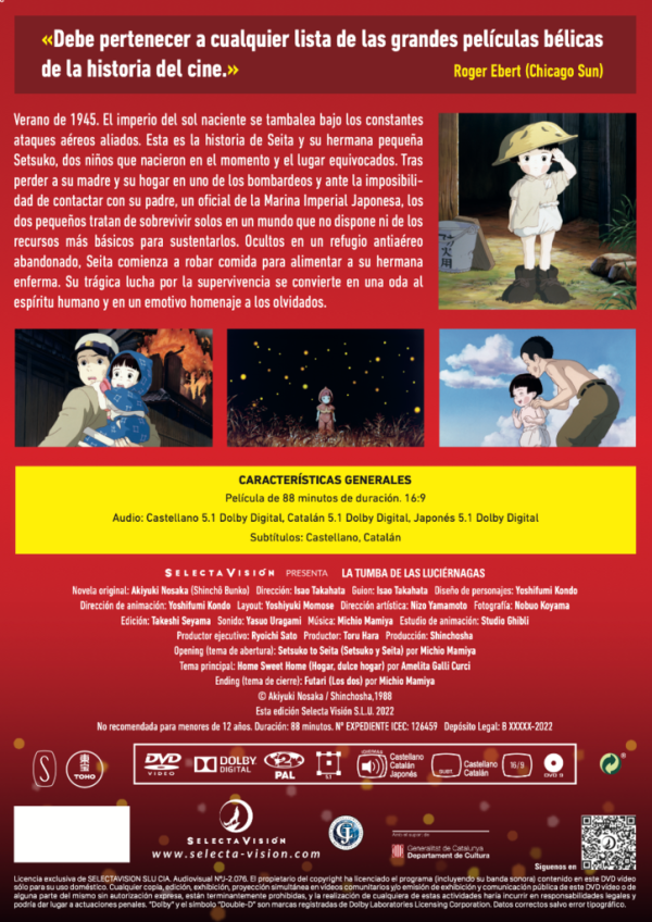 La Tumba de las Luciérnagas DVD