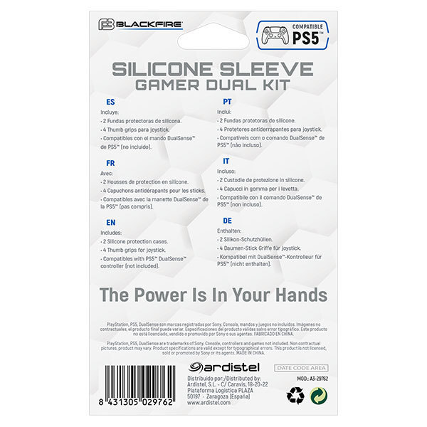 2 Fundas de silicona + 4 Grips para DUALSENSE PS5