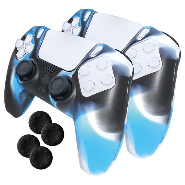 2 Fundas de silicona + 4 Grips para DUALSENSE PS5