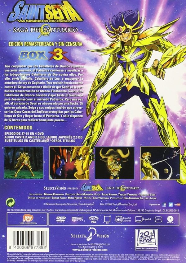 Saint Seiya Box 3 DVD