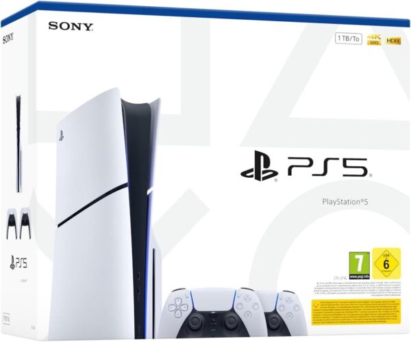 Consola PS5 Slim + 2 DualSense White