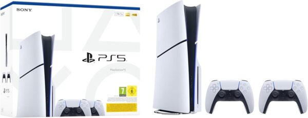 Consola PS5 Slim + 2 DualSense White