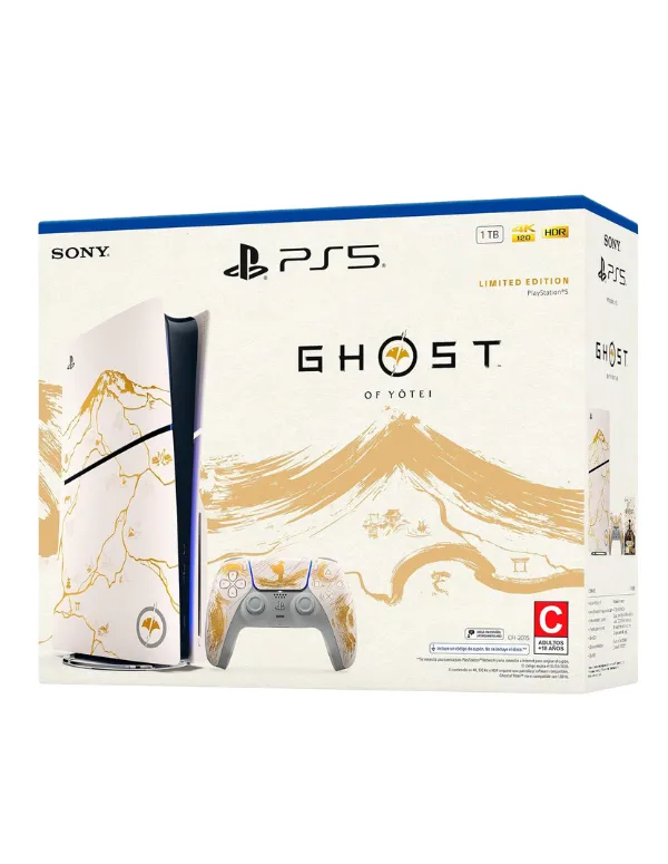 Consola PS5 Slim Edition + DualSense (1TB) Ghost of Yotei - Gold Limited Edition
